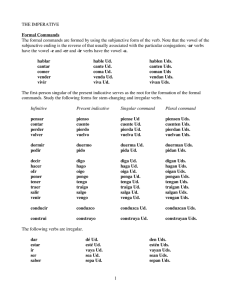 1 THE IMPERATIVE Formal Commands The formal commands are