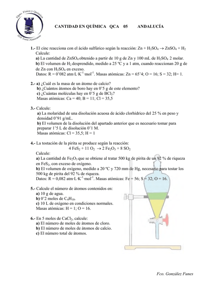 CANTIDAD EN QUÍMICA QCA 05 ANDALUCÍA 1.