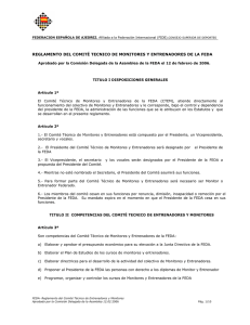 Reglamento Comité Técnico de Entrenadores y Monitores