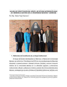 UN A&Ntilde;O DE CONSTITUCI&Oacute;N DEL GRUPO DE ESTUDIO