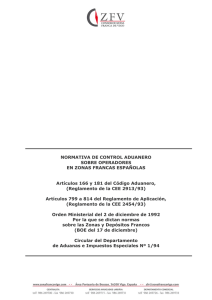 NORMATIVA DE CONTROL ADUANERO SOBRE OPERADORES