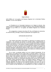 Ley 5/1994, de 1 de agosto, del Estatuto Regional de la Actividad