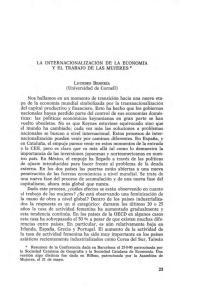 la internacionalización de la economía y el trabajo de las mujeres