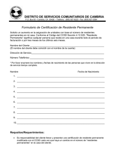 Formulario de Certificación de Residente Permanente