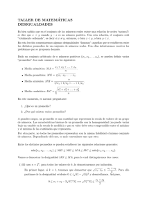 TALLER DE MATEM´ATICAS DESIGUALDADES