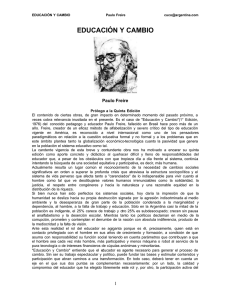 EDUCACIÓN Y CAMBIO Paulo Freire