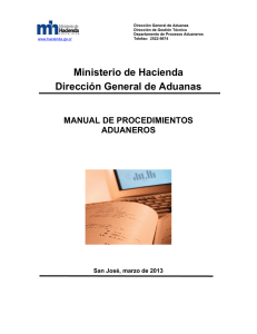 Ministerio de Hacienda Dirección General de Aduanas