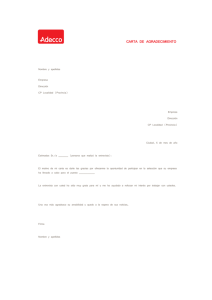 Descargar modelo de carta de agradecimiento en pdf