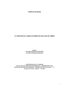 TRABAJO DE GRADO LA CREACIÓN DE LA MESA DE DINERO