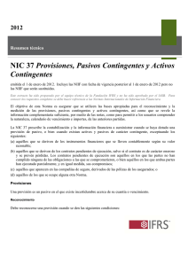 NIC 37 Provisiones, Pasivos Contingentes y Activos Contingentes