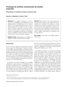 Fisiología de semillas recalcitrantes de árboles