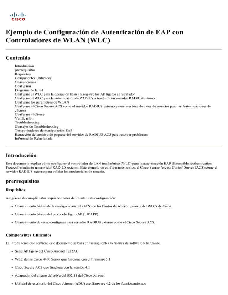 Ejemplo de Configuración de Autenticación de EAP con