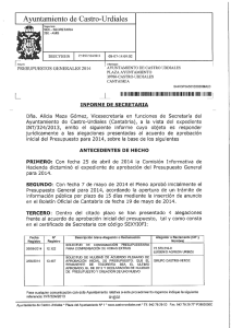 Informe de la Secretaria Municipal de Contestación de Alegaciones