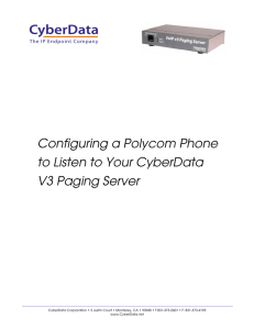 Configuring a Polycom Phone to Listen to Your CyberData V3