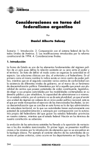 Consideraciones en torno del federalismo argentino