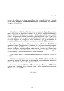 Texto del proyecto de Real Decreto - Ministerio de Industria, Energía