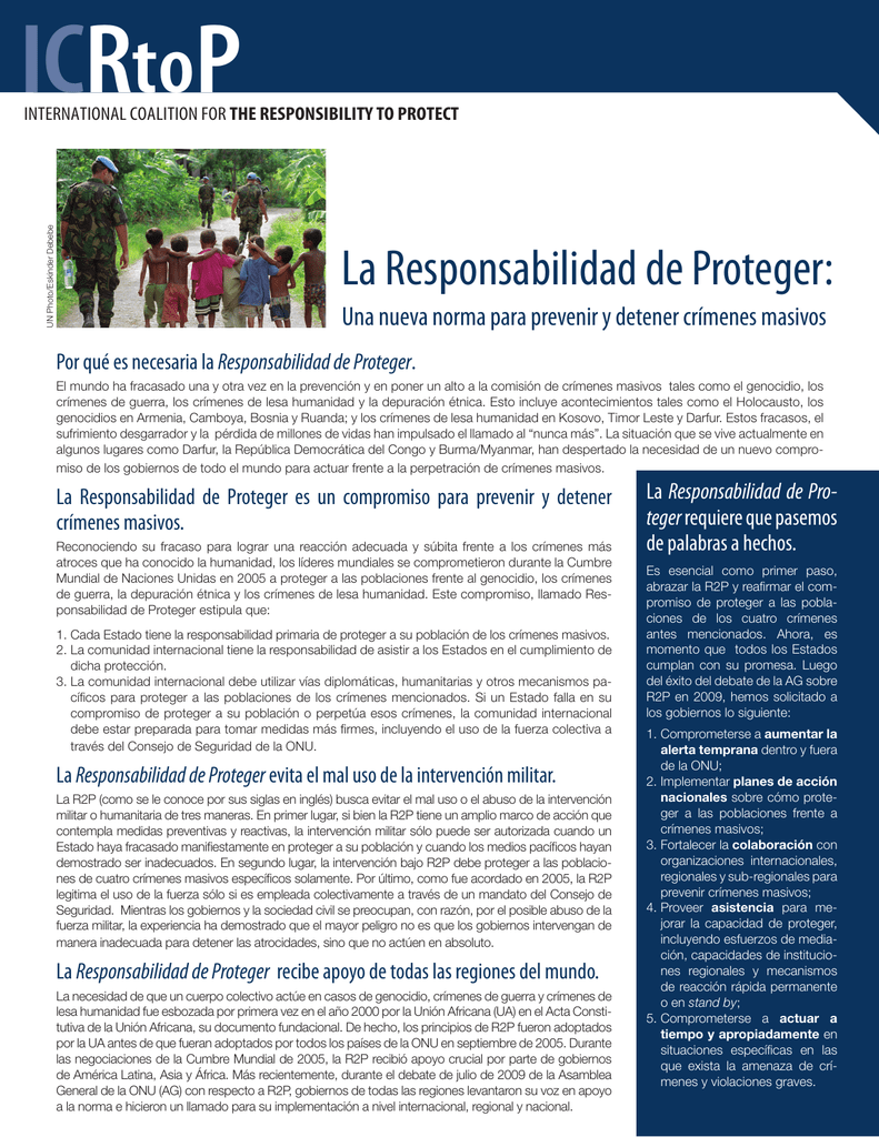 La Responsabilidad De Proteger - International Coalition For The