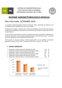 Informe Agrometeorologico Mensual