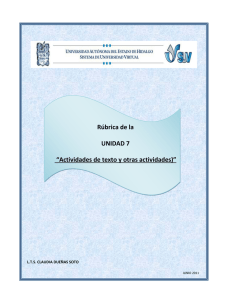 Rúbrica de la UNIDAD 7 “Actividades de texto y otras actividades)”
