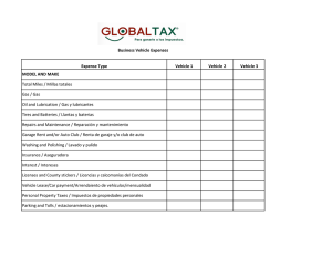 Expense Type Vehicle 1 Vehicle 2 Vehicle 3 MODEL