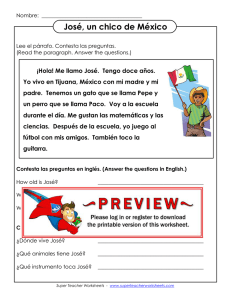 José, un chico de México - Super Teacher Worksheets