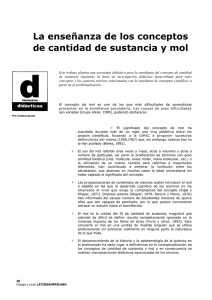 La enseñanza de los conceptos de cantidad de sustancia y mol