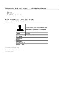 Departamento de Trabajo Social > | Universidad de Granada Dr. Dª