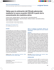 Tablas para la estimación del filtrado glomerular mediante la nueva