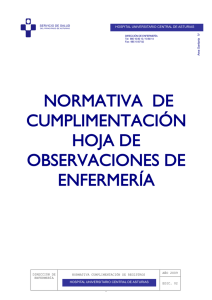 normativa de cumplimentación hoja de observaciones de enfermería