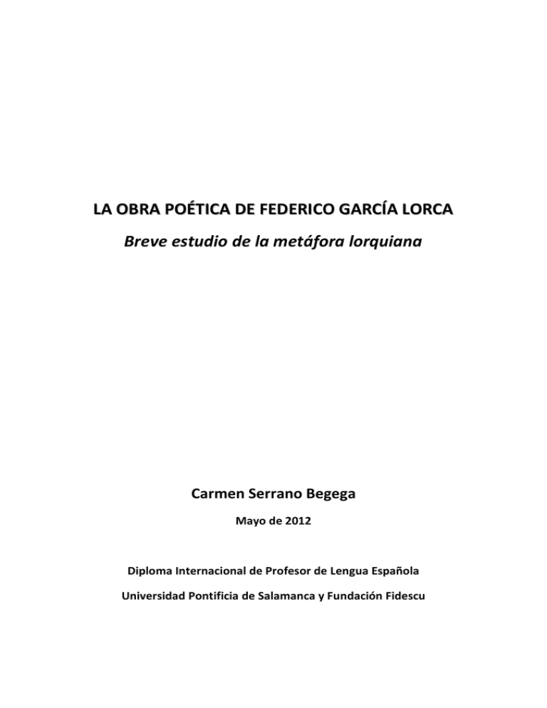 La Obra Poética De Federico García Lorca