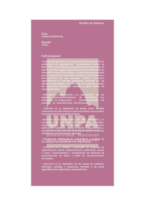 Analista de Sistemas - UNPA-UACO