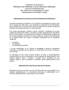 ESPECIES DE PLANTAS EN VA DE EXTINCION EN NICARAGUA