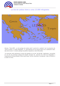 La isla de Lesbos tiene a unos 15.000 refugiados