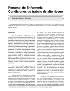 Personal de Enfermería: Condiciones de trabajo de alto