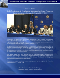 Bajo Presidencia de Honduras se logra aprobación del Programa