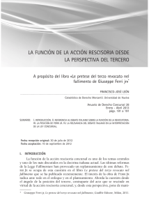 la función de la acción rescisoria desde la perspectiva del tercero