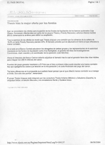 Thesis hizo la mejor oferta por los fondos