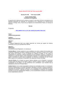 Reglamento de la Ley de Contrataciones Públicas