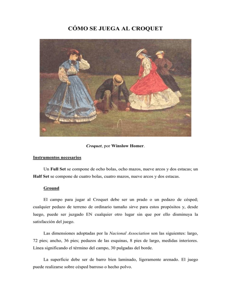 CÓMO SE JUEGA AL CROQUET
