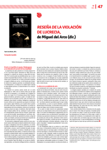 Reseña de La vioLación de LucRecia, de Miguel del arco (dir.)