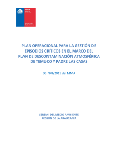 Plan Operacional de Gestión de Episodios Críticos de Temuco y