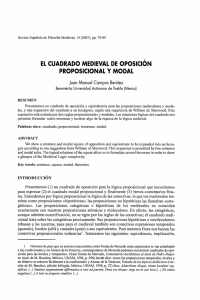 El cuadrado medieval de oposición proposicional y modal