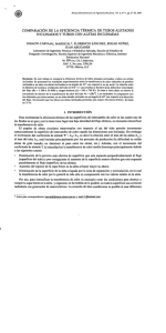 Comparación de la eﬁciencia térmica de tubos aletados inclinados