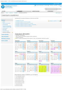Calendario académico — UPC. Universitat Politècnica de Catalunya
