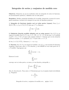 Integrales de series y conjuntos de medida cero