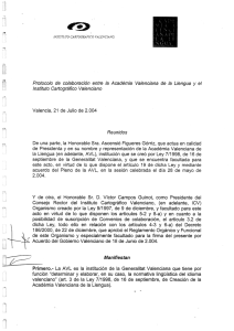 protocol de col·laboració entre l` acàdemia valenciana de la