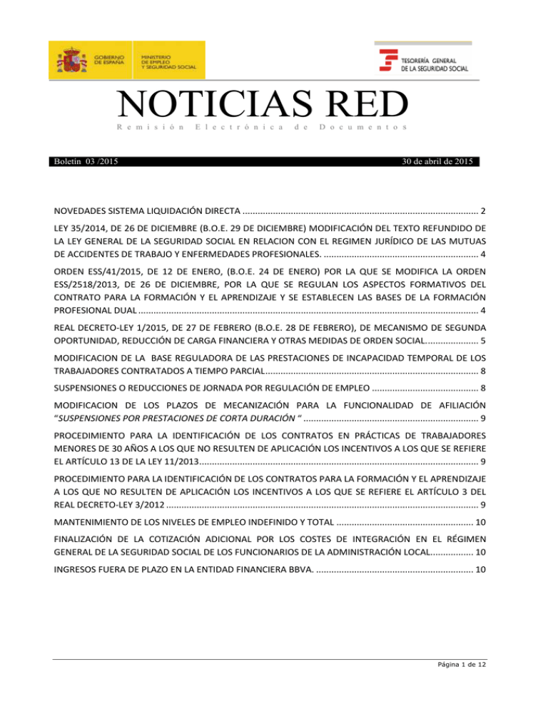 Noticias Red - Seguridad Social