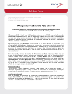 TACA promueve el destino Perú en FITUR