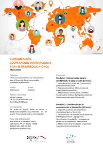 Curso “Comunicación, cooperación internacional para el desarrollo