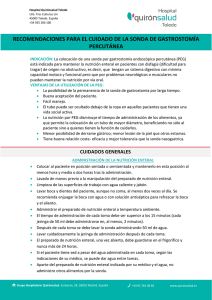 recomendaciones para el cuidado de la sonda de